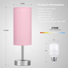 Bedside Nightstand Lamps with White Fabric Lampshade K23GGTLA-8