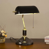 Green Banker Book Reading Brass Table Lamp 