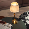 Fabric Shade Stepless Portable Rechargeable Table Lamp