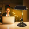 Green Banker Book Reading Brass Table Lamp 