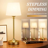 Fabric Shade Stepless Dimmable Cordless Table Lamp