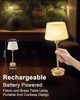 Fabric Shade Stepless Dimmable Cordless Table Lamp
