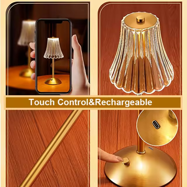 Battery Operated Cordless Rechargeable Rose Gifts Desk Lamp