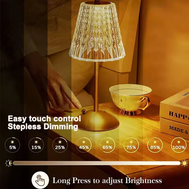 Crystal Stepless Dimmable Table Lamps K23GTL-7