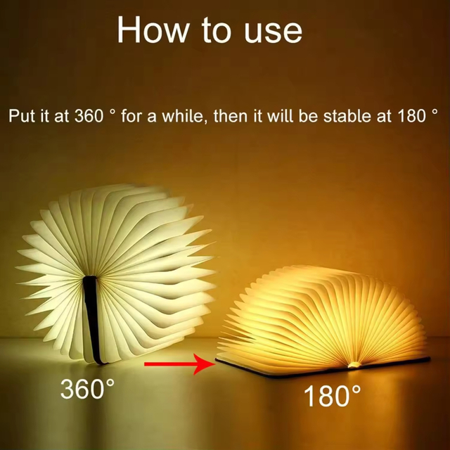 Portable Novelty LED Folding Book Lamp 24KBGYBOOKL5 