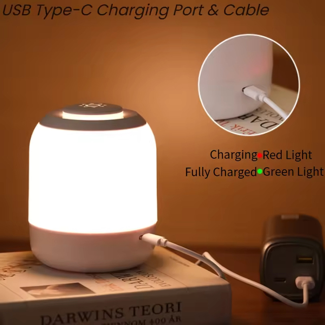 Stepless Dimming 3 Colors Bedside Night Light