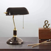 Green Banker Book Reading Brass Table Lamp 