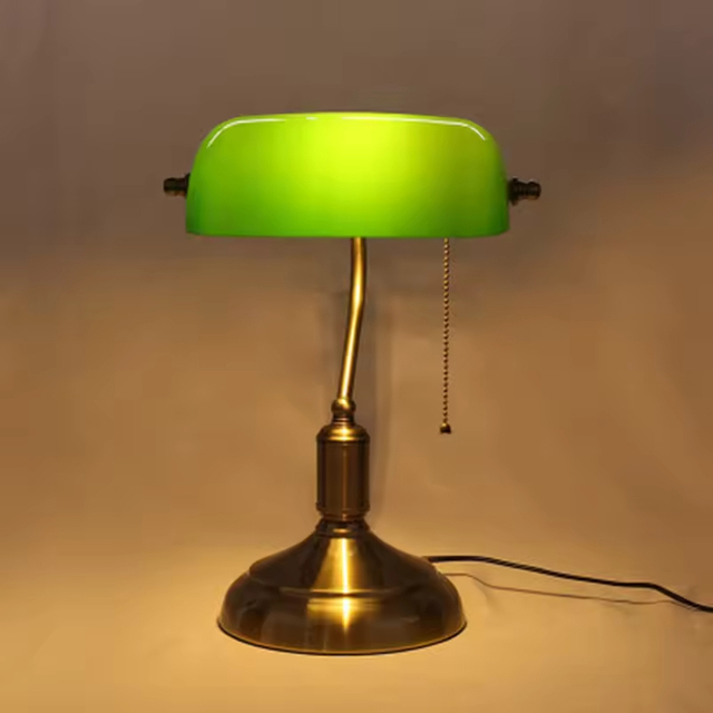 Green Tiffany Desk Light Bankers Table Lamp