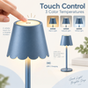 Decorative Blue Scalloped Cordless Table Lamp