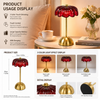 Red Cordless LED Table Lamp for Restaurants