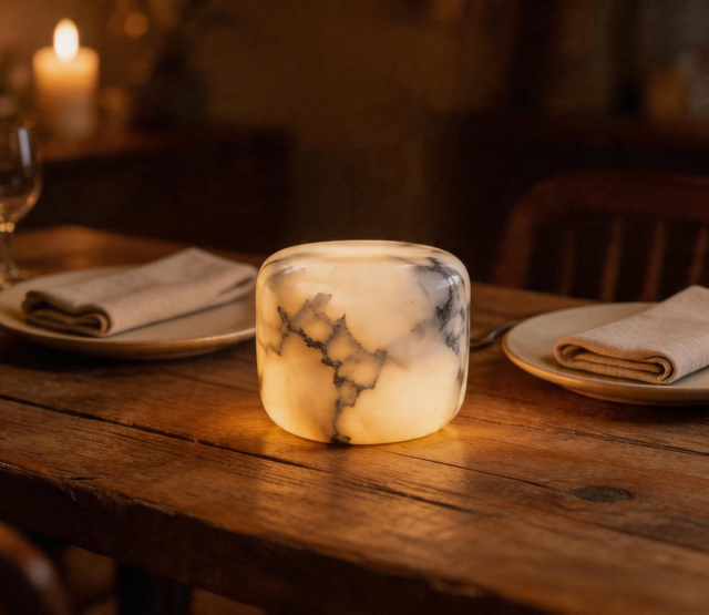 Natural Marble Rechargeable Cordless Table Lamp 