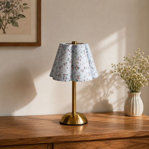 Decorative Cordless Floral Bedside Table Lamp
