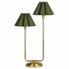Dual Shade Natural Brass Table Lamp