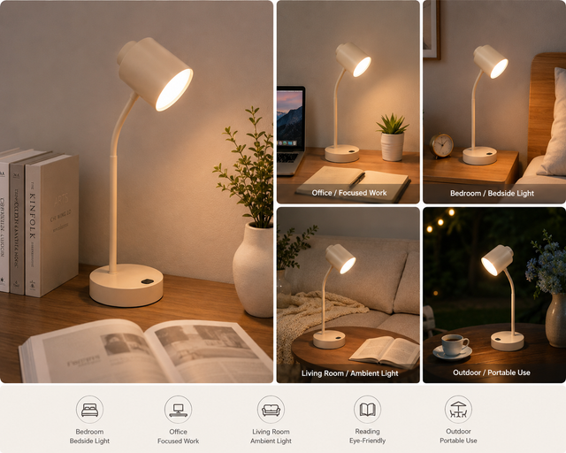 Adjustable Gooseneck Cordless Table Lamp