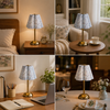 Decorative Cordless Floral Bedside Table Lamp