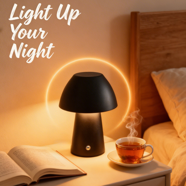 Black MINI Portable Cordless Table Lamp 