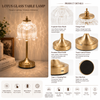 3CCT Rechargeable White Lotus Glass Table Lamp