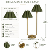 Dual Shade Natural Brass Table Lamp