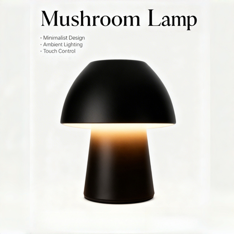 Black MINI Portable Cordless Table Lamp 