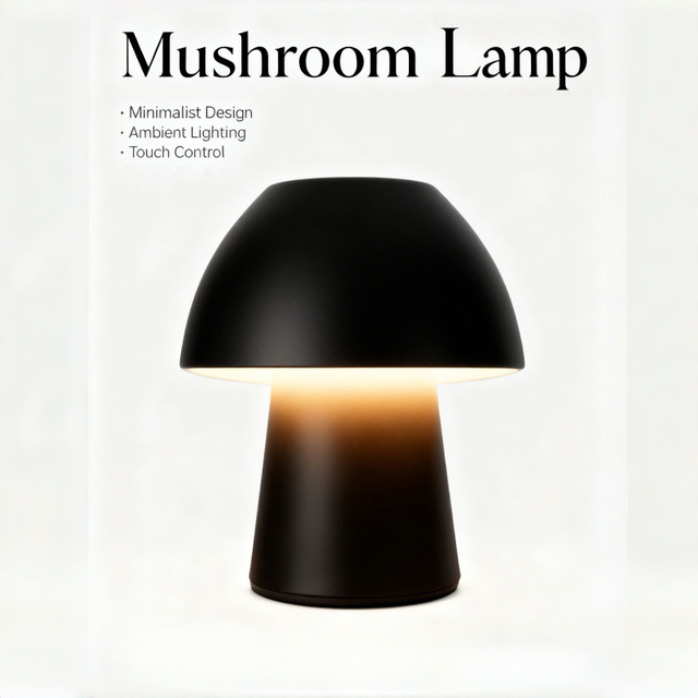 Black MINI Portable Cordless Table Lamp 