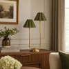 Dual Shade Natural Brass Table Lamp