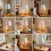 Vintage Cordless Rechargeable Floral Table Lamp 