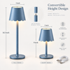 Decorative Blue Scalloped Cordless Table Lamp