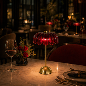 Red Cordless LED Table Lamp for Restaurants