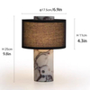 Rechargeable Marble Cordless Table Lamp Linen Shade