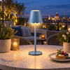 Decorative Blue Scalloped Cordless Table Lamp