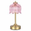 Pink Lotus Glass Rechargeable Cordless Table Lamp