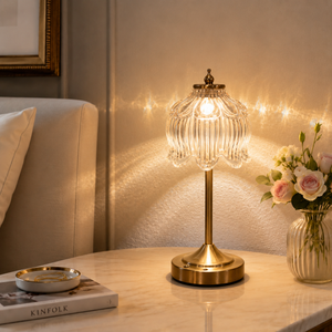 Vintage Glass Cordless Table Lamp