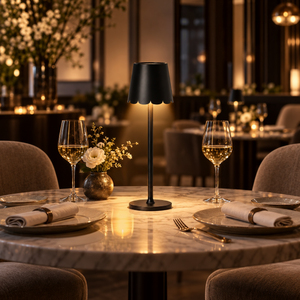 LED Touch Rechargeable Scalloped Cordless Table Lamp