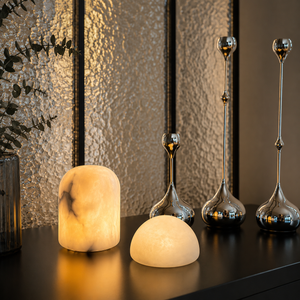 Natural Spanish Marble Rechargeable Cordless Table Lamp