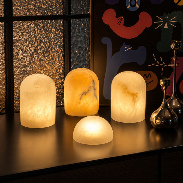 Rechargeable Natural Marble Bedside Ambient Lamp