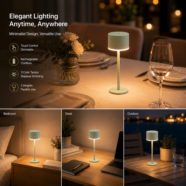 Portable Mini Wireless Table Lamp for Indoor