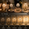 3CCT Rechargeable White Lotus Glass Table Lamp