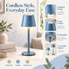 Decorative Blue Scalloped Cordless Table Lamp
