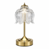 3CCT Rechargeable White Lotus Glass Table Lamp